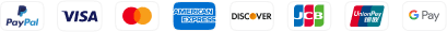 PayPal, Visa, Mastercard, American Express, Discover, JCB, UnionPay, and Google Pay
