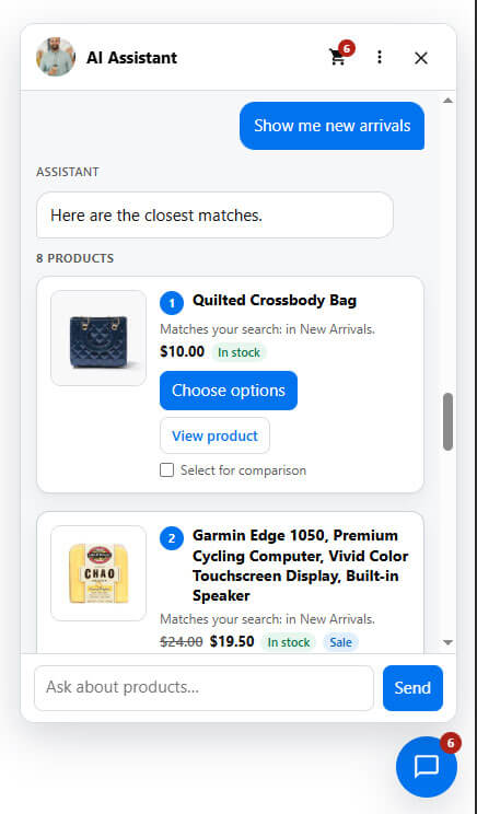 New arrival matches